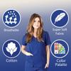 ACTIVE UNIFORMS Women's Super Soft, Ultra Comfort Stretch Mock Wrap Scrub Top (True Navy Blue, XX-Large) view 3