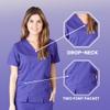 ACTIVE UNIFORMS Women's Super Soft, Ultra Comfort Stretch Mock Wrap Scrub Top (Purple, Medium) view 4