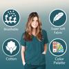 ACTIVE UNIFORMS Women's Super Soft, Ultra Comfort Stretch Mock Wrap Scrub Top (Teal, Large) view 3