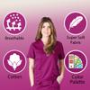 ACTIVE UNIFORMS Women's Super Soft, Ultra Comfort Stretch Mock Wrap Scrub Top (Burgundy, Medium) view 3
