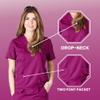 ACTIVE UNIFORMS Women's Super Soft, Ultra Comfort Stretch Mock Wrap Scrub Top (Burgundy, Medium) view 4