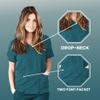 ACTIVE UNIFORMS Women's Super Soft, Ultra Comfort Stretch Mock Wrap Scrub Top (Teal, Medium) view 4