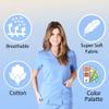 ACTIVE UNIFORMS Women's Super Soft, Ultra Comfort Stretch Mock Wrap Scrub Top (Ceil Blue, X-Large) view 3