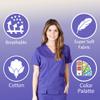 ACTIVE UNIFORMS Women's Super Soft, Ultra Comfort Stretch Mock Wrap Scrub Top (Purple, X-Large) view 3