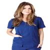 ACTIVE UNIFORMS Women's Super Soft, Ultra Comfort Stretch Mock Wrap Scrub Top (True Navy Blue, X-Large) view 1