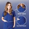 ACTIVE UNIFORMS Women's Super Soft, Ultra Comfort Stretch Mock Wrap Scrub Top (True Navy Blue, X-Large) view 4