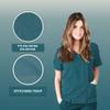ACTIVE UNIFORMS Women's Super Soft, Ultra Comfort Stretch Mock Wrap Scrub Top (Teal, Small) view 2