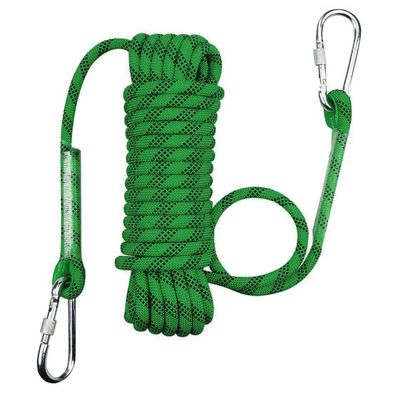 12mm Climbing Rope 10M 20M 30M 40M 50M Outdoor Static Rock Rope Escape Rope Ice Climbing Equipment Fire Rescue Rope for Fitness and Strength Training Workout ( Color : Green , Size : 12mm x 80m )