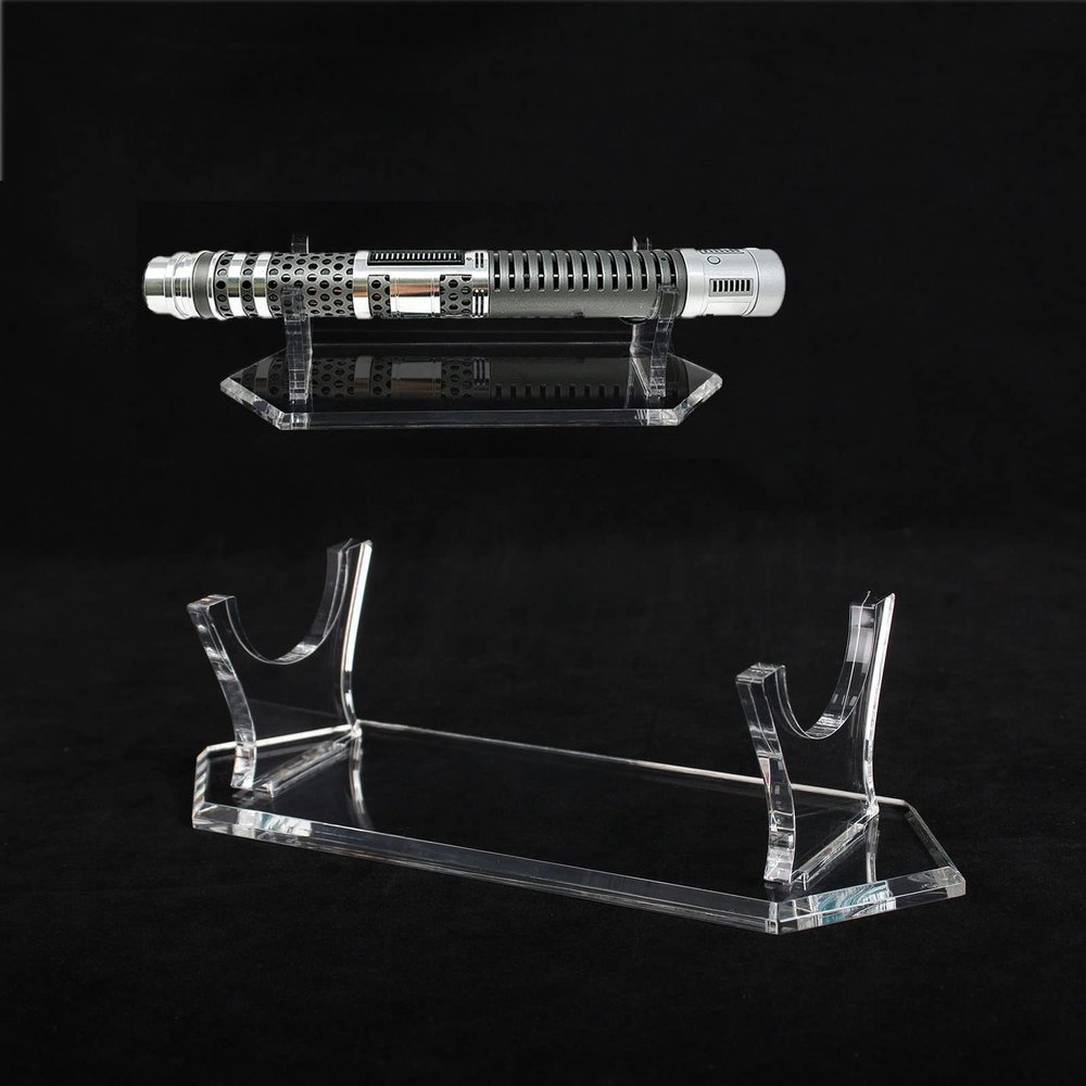 WANLIAN Lightsaber Stand Knife Stand Acrylic Desktop Lightsaber Display Stand Sword Stand Holder Decorative Sword Stand Display Stand For saber, dagger, sword display(Transparent 1 pack)
