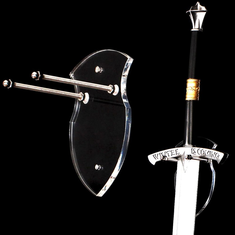 WANLIAN Sword Stand Sword Hook Wall Hook Display Stand Single Sword Vertical Wall Mount Universal Sword Stand Wall Mount Display Stand for Sword Dagger Axe Key Knife Anime Sword (Transparent 1 Pack)
