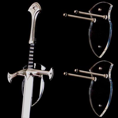 WANLIAN Sword Stand Plaque Hook Display Stand - Universal Wall Mount for Sword & Axe - Transparent 2 Pack