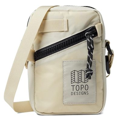 Topo Designs Mini Shoulder Bag - Over the Shoulder Bag for Daily Carry Essentials, Fanny Pack Carry Option, Bike Light Attachment Loop, Designed in Sunny Colorado (Bone White)