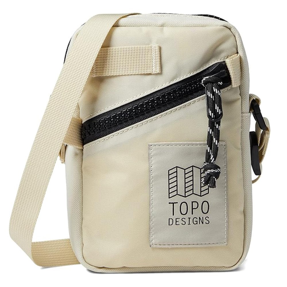 Topo Designs Mini Shoulder Bag - Over the Shoulder Bag for Daily Carry Essentials, Fanny Pack Carry Option, Bike Light Attachment Loop, Designed in Sunny Colorado (Bone White)
