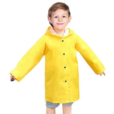 amivoo Kids Rain Jacket - Waterproof Boys Girls Raincoat Yellow Breathable Hooded Rain Coat for Girls Boys Toddler (Yellow, XL/7-8)