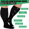 3 Pairs Plus Size Compression Socks for Women and Men Wide Calf 20-30mmhg Extra Large Knee High Support for Circulation view 2