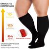 3 Pairs Plus Size Compression Socks for Women and Men Wide Calf 20-30mmhg Extra Large Knee High Support for Circulation view 3