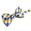 OCIA Mens Plaid Pattern Bow Tie Pre-Tied Bowtie for Men and Boys Yellow Grey Blue view 2
