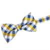 OCIA Mens Plaid Pattern Bow Tie Pre-Tied Bowtie for Men and Boys Yellow Grey Blue view 3
