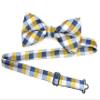 OCIA Mens Plaid Pattern Bow Tie Pre-Tied Bowtie for Men and Boys Yellow Grey Blue view 4