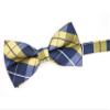 OCIA Mens Plaid Pattern Bow Tie Pre-Tied Bowtie for Men and Boys Dark Yellow Navy view 2