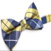 OCIA Mens Plaid Pattern Bow Tie Pre-Tied Bowtie for Men and Boys Dark Yellow Navy view 4