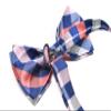 OCIA Mens Plaid Pattern Bow Tie Pre-Tied Bowtie for Men and Boys Coral Blue Grey view 4