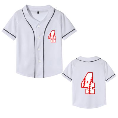 Yuji Itadori Boys 4th Birthday T Shirts Baseball Jersey Fourth Years Old Shirt Toddler Kids Birthday Gift Clothes (White-4th 2 Years)