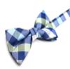 OCIA Mens Plaid Pattern Bow Tie Pre-Tied Bowtie for Men and Boys Blue White Green view 4