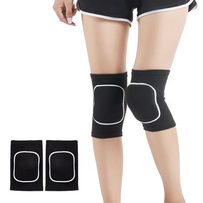 SUJAYU Knee Pads for Women, Dance Knee Pads Wrestling Knee Pads Basketball Knee Pads Volleyball Knee Pads for Women, Knee Protector Soft Knee Pads for Work (Black + White, M)