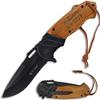 Blue Steel Personalized Laser Engraved KNIFE, Brown wood Handle with Pocket Clip, Dad Gifts, Boyfriend, Groomsmen, Valentines Day Gift (LT Brown Black) view 1