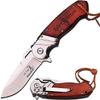 Blue Steel Personalized Laser Engraved KNIFE, Brown wood Handle with Pocket Clip, Dad Gifts, Boyfriend, Groomsmen, Valentines Day Gift (Brown Silver) view 1
