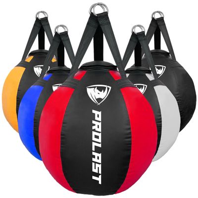 PROLAST Wrecking Ball Heavy Punching Bag for Adults, Hook and Uppercut, Body Snatcher, Boxing, MMA, Muay Thai Training Equipment, Unfilled, 65 lbs, New Edition Red and Black