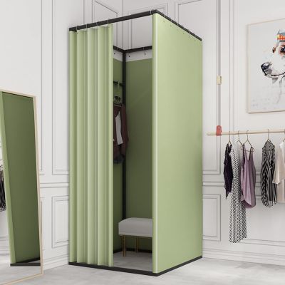 Shading Curtain,Fitting Room Privacy Shower Tents Boutiques Cloakroom Floor-Standing Temporary Changing Room Changing Room Used in Mall, Boutique and Office (Color : Green)