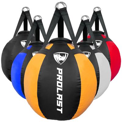 PROLAST Wrecking Ball Heavy Punching Bag for Adults, Hook and Uppercut, Body Snatcher, Boxing, MMA, Muay Thai Training Equipment, Unfilled, 65 lbs, New Edition Yellow and Black