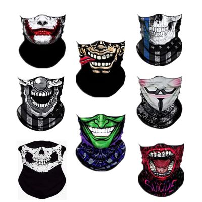 WYSUMMER 8PCS Scarves Bandanas Face Tube Black Headband, Motorcycle Multi Function Headwear Hat Scarf Neck Warmer Balaclava