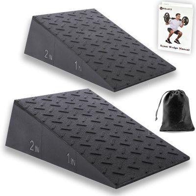 Folaps Squat Wedge with Step-by-Step Guide: Portable Non-Slip Blocks for Deep Squats Lower Body Exercises - Improve Strength Ankle & Knees Mobility for Fitness Enthusiasts Athletes