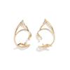 1 Pair Gothic Elf Ear Cuffs Earrings Fairy Cat Ear Wrap Fake Cartilage Climber Halloween Cosplay Party Statement Non-Pierced Punk Jewelry for Women -Gold view 1
