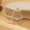 1 Pair Gothic Elf Ear Cuffs Earrings Fairy Cat Ear Wrap Fake Cartilage Climber Halloween Cosplay Party Statement Non-Pierced Punk Jewelry for Women -Gold view 4