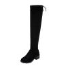 Boots Long Over Women Comfort Winter Chunky Shoes Knee Boots Boots Heels The Women's Jean Thigh High Boots (Black, 7) view 1