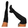 Boots Long Over Women Comfort Winter Chunky Shoes Knee Boots Boots Heels The Women's Jean Thigh High Boots (Black, 7) view 3