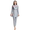 Muslim Swimsuits for Women: Modest Swimwear Islamic Long Sleeve Burkini Swimsuit Full Cover Hijab Swimming Cap Top Pants Rash Guard 3 Piece Swim Sets Muslim Bathing Suits Grey + Pink Floral Large view 1
