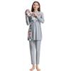 Muslim Swimsuits for Women: Modest Swimwear Islamic Long Sleeve Burkini Swimsuit Full Cover Hijab Swimming Cap Top Pants Rash Guard 3 Piece Swim Sets Muslim Bathing Suits Grey + Pink Floral Large view 2