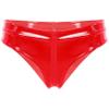 YONGHS Women's Shiny Metallic Low Rise Briefs Booty Shorts Micro Mini Panties Lingerie Underwear Red Large view 3