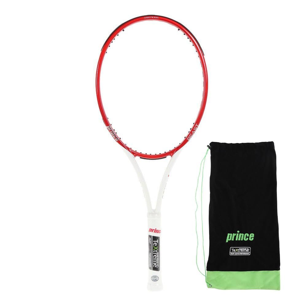 Prince 7TJ160 Beast MAX (275) Hard Tennis Racquet, Beast Max (9.8 oz (275 g), G2 [Frame Only] Red x White