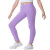 Auranso Toddler Girls Leggings Basic Full Length Cotton Tights Pants Light Purple1 4-5T view 2