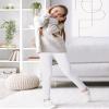 Auranso Toddler Girls Leggings Basic Full Length Cotton Tights Pants White1 4-5T view 3