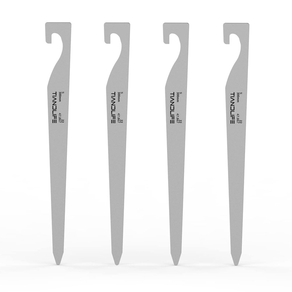 Tent Stakes,Titanium Tent Pegs, L 11.8in/30cm Heavy Duty Camping Stakes,Rustproof, Not Easy to Bend,Essential Tent Accessories for Camping, Rain Tarps, Hiking, Backpacking