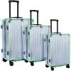 Sadnyy 3 Pieces Clear Luggage Cover PVC Suitcase Luggage Protector for 20" 24" 28" Luggage Waterproof Cover(Fluorescent Green Border,Regular Style) view 1