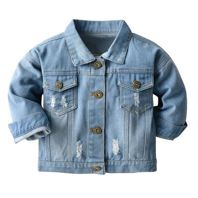 Button Jacket Top Boys Jeans Toddler Coat Kids Baby Jacket Down Denim Pocket Girls Tween Girls (Blue, 18-24 Months)