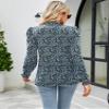 LUYAA Long Sleeve Shirts Basic Tops for Women Floral Print T Shirts for Women Graphic Womens Fall Tops Blue Floral M view 3